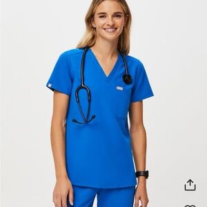 Figs Catarina One Pocket Top in Royal Blue